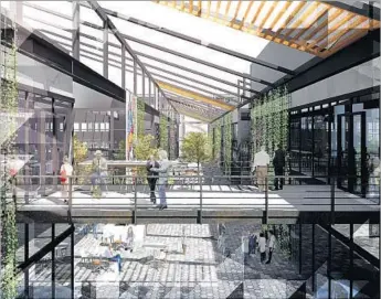  ?? Gensler / Hackman Capital Partners ?? AN ARTIST’S rendering shows an office campus that L.A. real estate developer Hackman Capital Partners plans to build where four industrial buildings now sit in El Segundo.