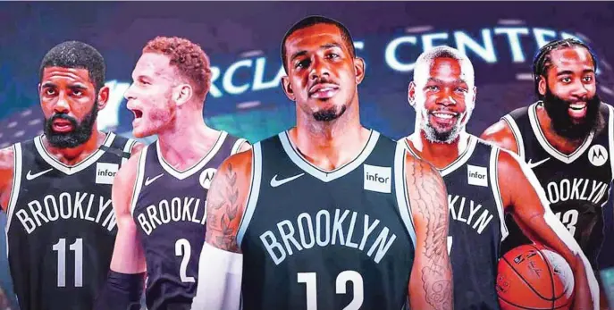  ??  ?? El posible quinteto titular de los Brooklyn Nets suma 41 presencias en el Partido de las Estrellas