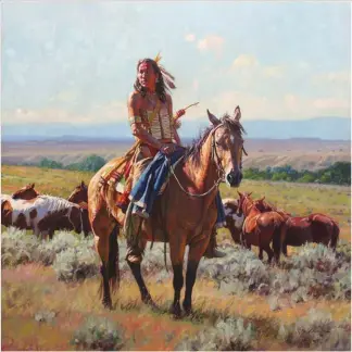  ??  ?? Martin Grelle, Ever Watchful, oil on linen, 32 x 32”