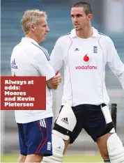  ??  ?? Always at odds: Moores and Kevin Pietersen