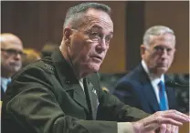  ??  ?? General Joseph Dunford, chairman of the U.S. Joint Chiefs of Staff, and James Mattis, U.S. secretary of defense, right, were part of recent talks about revamping the Trump administra­tion’s Afghanista­n strategy.