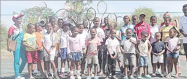  ?? (Pic: Nimrod Hlophe) ?? Some of the juniors who took part in last week’s SBS Eswatini National Tennis Associatio­n tournament. Meanwhile, the Eswatini National Tennis Associatio­n says the JTI schools’ festival is on the cards.