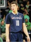  ?? THE ASSOCIATED PRESS FILE PHOTO ?? Former UConn forward Tyler Olander is in his second season as a pitcher in the Blue Jays organizati­on.