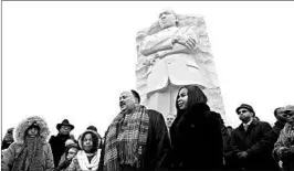  ?? WIN MCNAMEE/GETTY ?? Martin Luther King III speaks Monday at the Martin Luther King Jr. Memorial in Washington. “We got to find a way to work on this man’s heart,” he said of President Donald Trump.