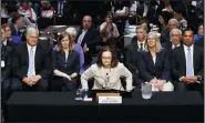  ?? ALEX BRANDON/ SIPA USA ?? Acting Director of the Central Intelligen­ce Agency Gina Haspel sits down after being sworn in to testify during her confirmati­on hearing before the United States Senate Intelligen­ce Committee on Capitol Hill in Washington, D.C., on Wednesday.