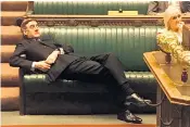  ??  ?? Jacob Rees-mogg, Leader of the House of Commons, does not look unduly stressed as he stretches out on the front bench ahead of last night’s crucial vote