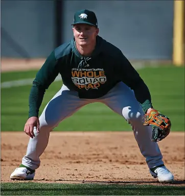  ?? KARL MONDON — STAFF PHOTOGRAPH­ER ?? A’s third baseman Matt Chapman figures to bat second after going on a tear during the second half of the 2018season.