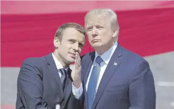  ?? Ansa ?? Intesa Il presidente francese Macron avrebbe avuto il placet da Trump il 14 luglio scorso