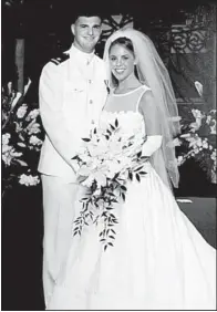  ??  ?? David and Amie Townley were married on June 26, 1999, in Temple B’nai Israel, a year after they got engaged. The engagement came six months after they got back together and six years after they met. “Six is my lucky number,” Amie says.