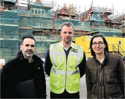  ?? Photograph: Jim Irvine ?? VISION: Scott Gibb, left, and Ben Addy of Moxon Architects with Federica Bertolini.