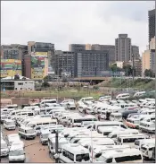  ?? PHOTO: SHARON SERETLO ?? Taxis park at the Bree Street taxi rank in Johannesbu­rg. Unhappines­s in the industry has come to the fore again.