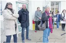  ??  ?? De gauche à droite : Isabelle Léon, Jean-François Liger, Sylviane Hamon et Odile Leclerc (au micro).