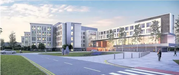  ??  ?? > An artist’s impression of the £300m Specialist and Critical Care Centre (SCCC) which could be built in Cwmbran