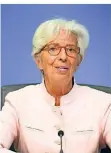  ?? FOTO: EZB/XINHUA/DPA ?? Christine Lagarde ist Präsidenti­n der EZB.