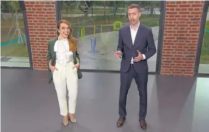  ??  ?? Noelia Barral Grigera y Gabriel Sued, la dupla que encabezará diariament­e el noticiero central de las 20.