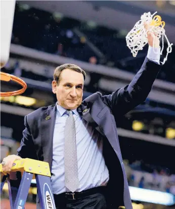  ?? GETTY FILE ?? Duke’s Mike Krzyzewski is the winningest coach in Division I men’s basketball and has won five national titles.