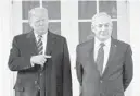  ?? YURI GRIPAS/ABACA PRESS ?? Under President Trump’s Middle East peace plan, the two-state solution is dead. Palestine would be an unworkable archipelag­o surrounded and controlled by Israel to a degree previously unimagined. One Israeli columnist said it would be “more divided than the Virgin Islands.”