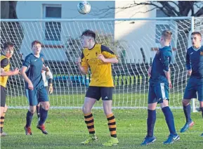  ??  ?? Fairmuir (blue) beat Maryfield United in the U/15 Tommy Clark Trophy at Graham Street.