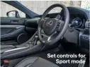  ??  ?? Set controls for Sport mode