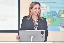  ?? DIPUTACIÓN CÁDIZ ?? La presidenta de Diputación, Almudena Martínez, durante la presentaci­ón.