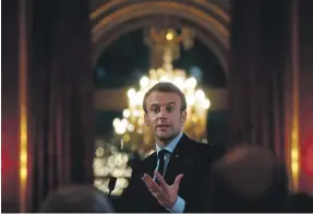  ?? AFP ?? French President Emmanuel Macron in the Elysee Palace in Paris after returning from a trip to the US. Domestic politics are nowhere near as glamorous as meetings at the White House