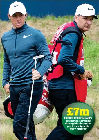  ??  ?? Parting ways: Rory McIlroy and JP Fitzgerald at last month’s Open