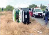  ?? / GUSTAVO ORTIZ ?? La ruta terminó volcada