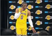  ?? DAVID CRANE — STAFF PHOTOGRAPH­ER ?? New Lakers swing player Russell Westbrook indicated it’s way too early to call the team’s struggles an emergency.