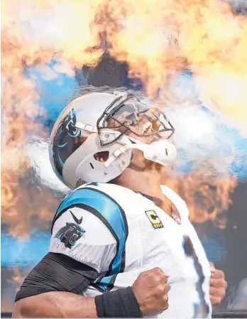  ?? MIKE MCCARN/AP ?? Cam Newton says he’s focused on winning now in his return to the Panthers, not on the past.