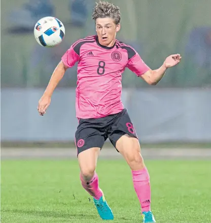  ?? SNS Group. Picture: ?? Ryan Gauld in the pink when he was playing for the Scotland Under-21s.