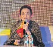  ?? HT PHOTO ?? Veteran actor Asha Parekh during a session on the third day of Khushwant Singh Literature Festival in Kasauli.