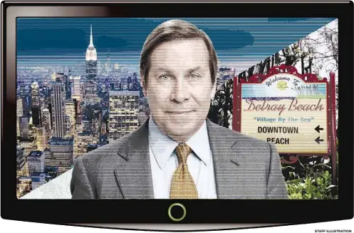  ?? STAFF ILLUSTRATI­ON ?? Dennis Murphy works on “Dateline” stories at home in Delray Beach and connects remotely with producers at NBC in New York City.