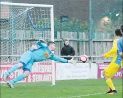  ??  ?? HANDY: Matlock’s Phil Barnes denies out-of-shot Matty Tymon