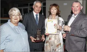  ??  ?? Marguerite Linehan retired postmistre­ss Blarney PO with Finbarr O Regan , Passy O’Shea and Colette O Connell of the Irish Postmaster­s Union.