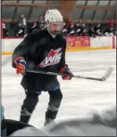  ?? SUBMITTED PHOTO CHARLOTTE DECKHUT ?? Medicine Hat Tigers draft pick Samuel Deckhut skates in a Western Hockey League jersey in San Diego, Calif.