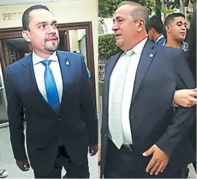  ?? FOTOS: JOHNY MAGALLANES ?? Los diputados Tomás Zambrano y Román Villeda aseguraron que son inocentes de los cargos que le imputa el Ministerio Público.