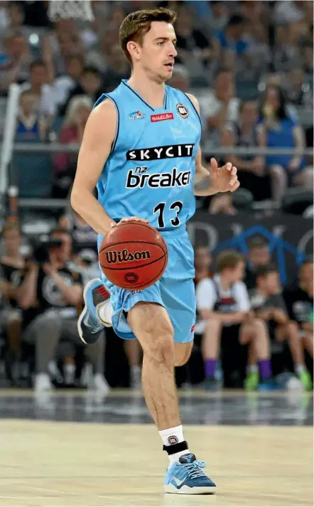  ??  ?? David Stockton battled a back injury during his short spell with the Breakers.