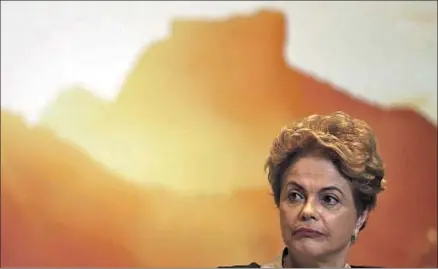  ?? ERALDO PERES / AP ?? La presidenta de Brasil, Dilma Rousseff, ayer en un acto sobre los Juegos Olímpicos y el turismo