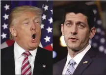  ??  ?? Ryan (right) has condemned Trump for his latest outburst