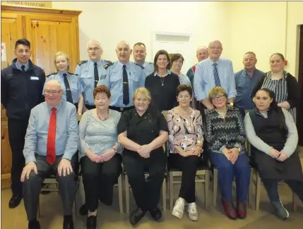  ??  ?? Liam Doyle (third from Left, back row) pictured with Garda colleagues and the team from Mallow Social Services. Photos: Eugene Cosgrove