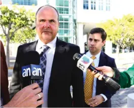  ??  ?? Sports agent Bartolo Hernandez ( above) and trainer Julio Estrada ( below) are on trial in Miami on charges of alien smuggling and conspiracy.| LYNNE SLADKY/ AP