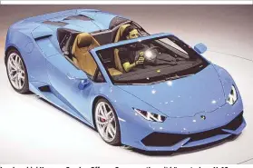  ??  ?? Lamborghin­i Huracan Spyder: Offener Supersport­ler mit bärenstark­em V-10