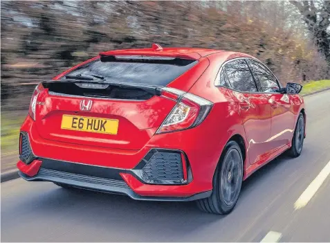  ??  ?? When it comes to looks, the new Civic is a winner all round thanks to its dynamic styling