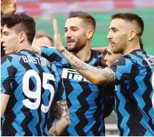  ?? GETTY ?? Bastoni, Vecino e Gagliardin­i: è un’Inter del maggio scorso