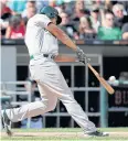  ?? AFP ?? The Athletics’ Matt Olson hits a two-run homer against the White Sox.
