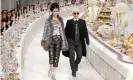  ??  ?? Stella Tennant with Karl Lagerfeld in 2011. Photograph: Benoît Tessier/Reuters