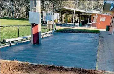  ??  ?? The new concrete pad in front of the canteen area.