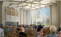  ??  ?? An artist’s illustrati­on of the proposed interior of the new Oxford Baptist Church in Christchur­ch.