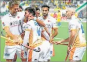  ?? ANIL DAYAL/HT ?? Kalinga Lancers players celebrate their victory over Punjab Warriors in Chandigarh on Saturday.