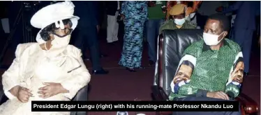  ??  ?? President Edgar Lungu (right) with his running-mate Professor Nkandu Luo